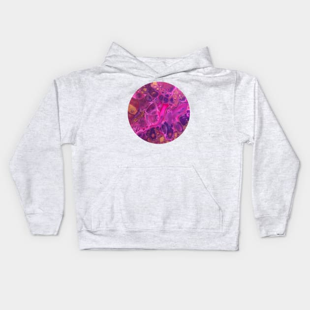 Pink Passion / Acrylic Pouring Kids Hoodie by nathalieaynie